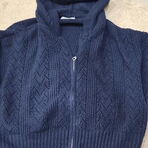 Hollister Navy Zip-Up Sweater